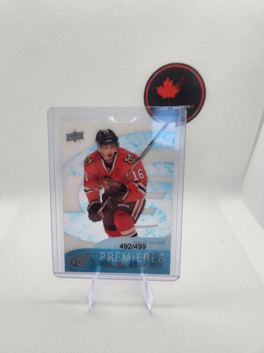 2011-12 UD ICE MARCUS KRUGER RC /499 #80 Ice Premieres Rookie Upper Deck Hawks