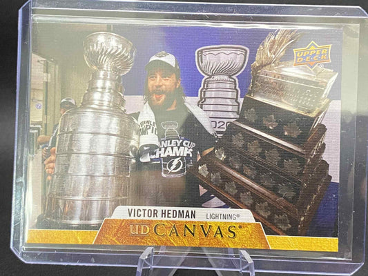 20-21 Upper Deck Victor Hedman UD Canvas Tampa Bay Lightning With Cup