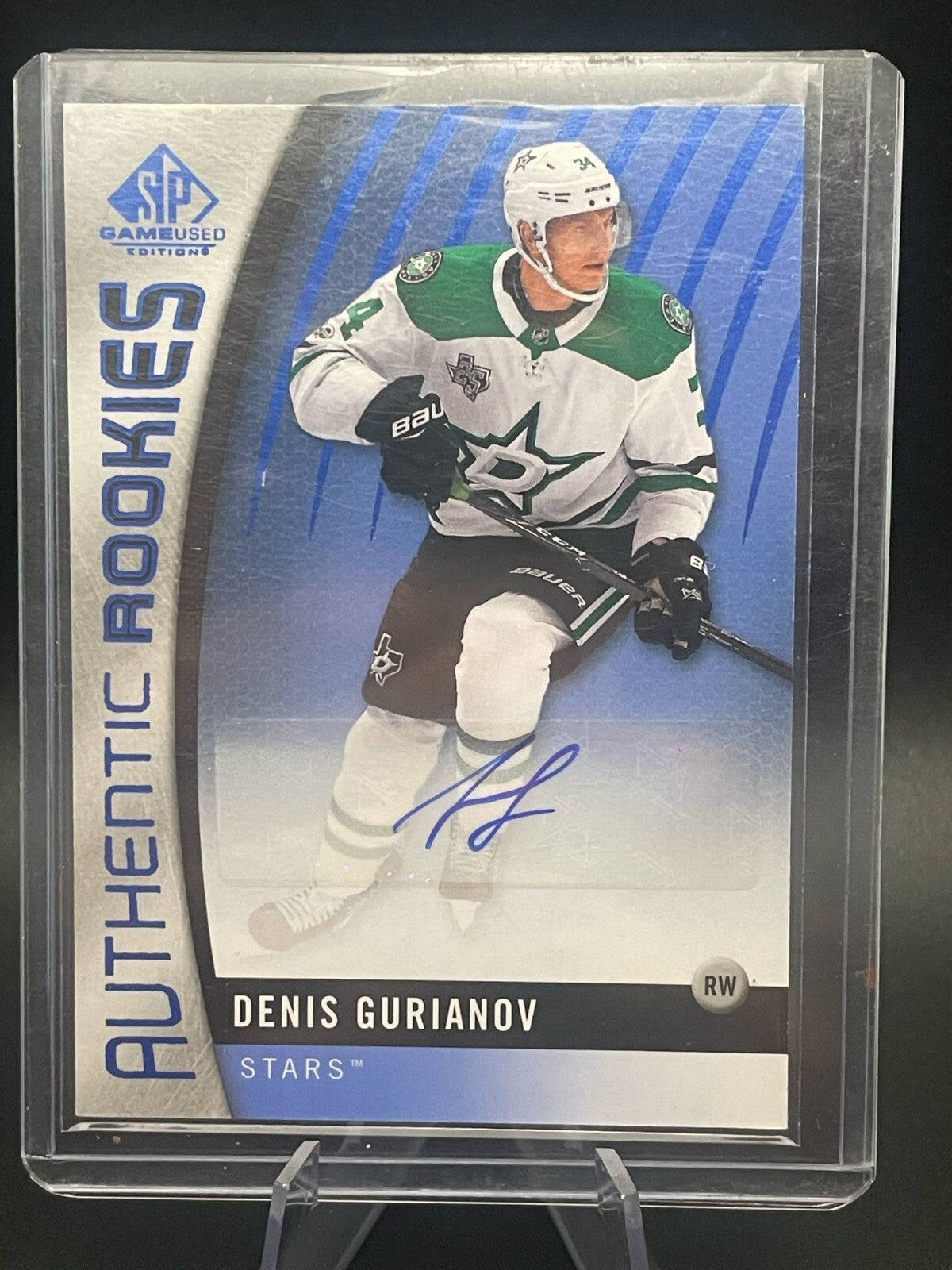 2017-18 SP Game Used Authentic Rookies Blue Denis Gurianov #162 Rookie Auto RC