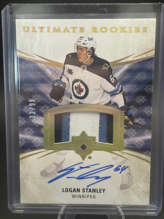 LOGAN STANLEY 2020/21 Ultimate Collection ROOKIE AUTO PATCH /99 #114 Jets RC