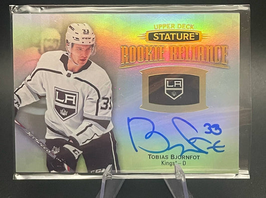 2019-20 UPPER DECK UD STATURE TOBIAS BJORNFOT RR-9 ROOKIE RELIANCE AUTO