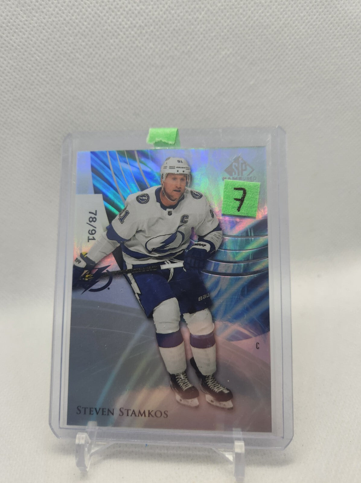 20/21 SP GAME USED STEVEN STAMKOS /91 SILVER FOIL BASE PARALLEL #24 TRUE BASE