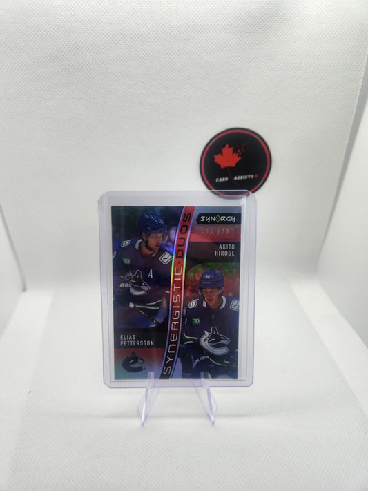 Elias Pettersson Akito Hirose 2023-24 UD Synergy Synergistic Duos /999