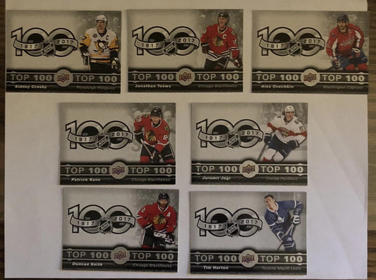 2017-18 UD Tim Hortons Hockey - All 7 Top 100 Checklist Complete Full Card Set