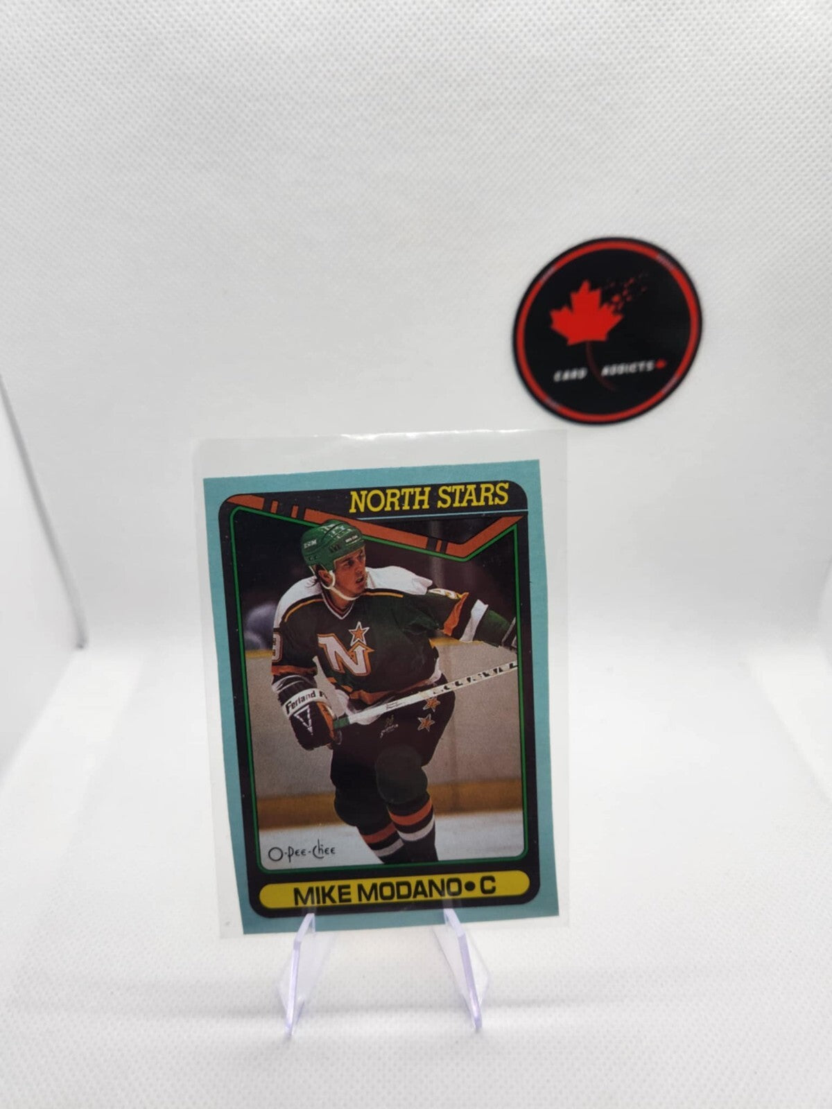 (1) MIKE MODANO 1990-91 O-PEE-CHEE # 7 STARS BOX BOTTOM ROOKIE