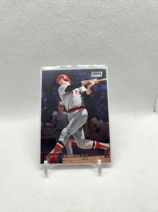 2020 Topps Stadium Club Chrome Carlton Fisk Red Sox #306 Refractor Parallel SpO