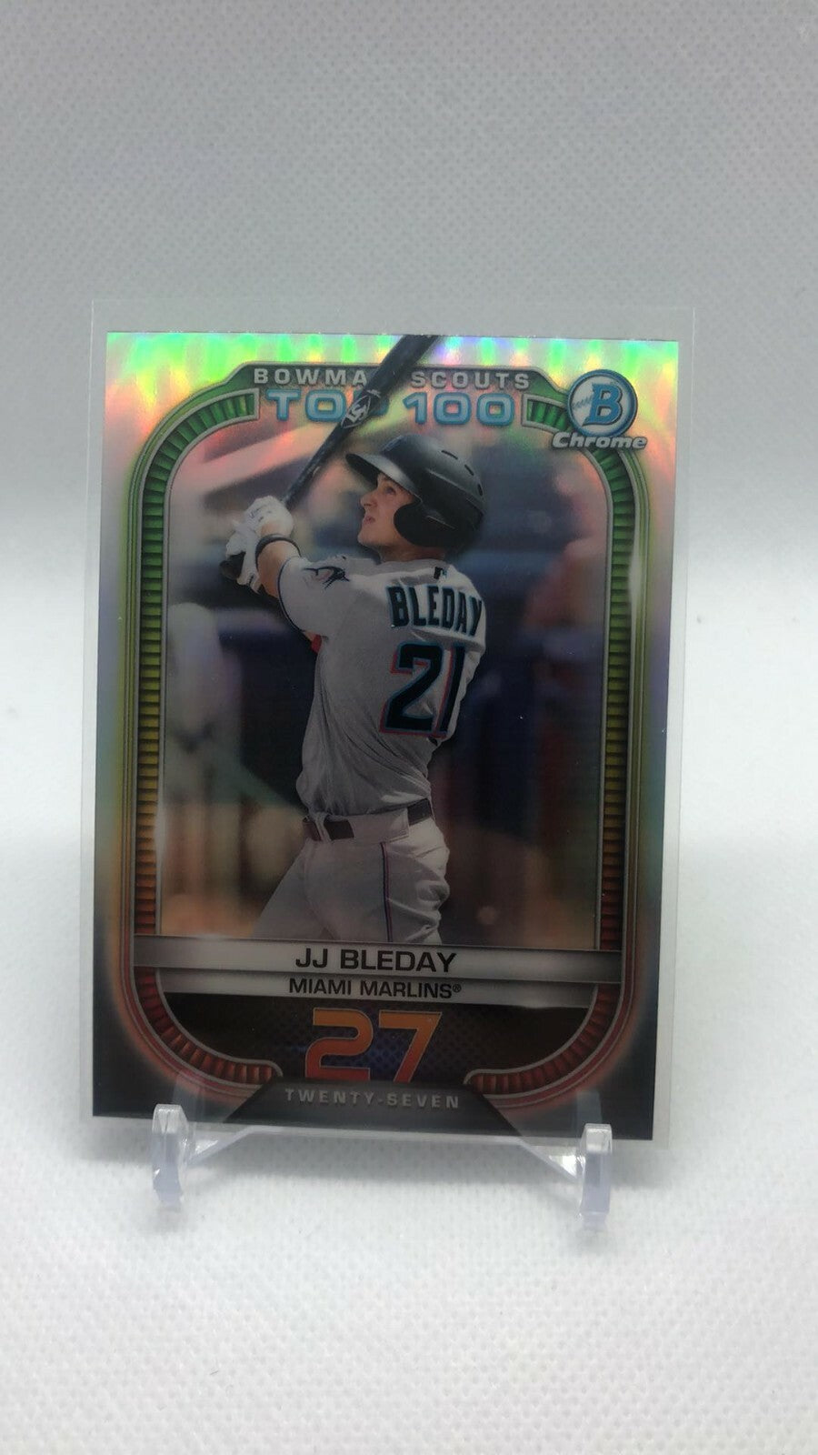 2021 Bowman Scouts Top 100 Chrome Base #BTP-27 JJ Bleday - Miami Marlins MINT