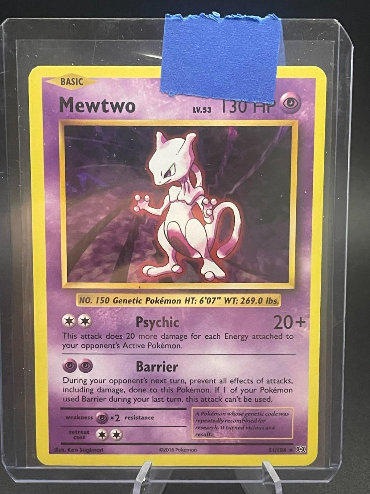 2016 POKEMON XY EVOLUTIONS #51/108 MEWTWO CRACKED ICE