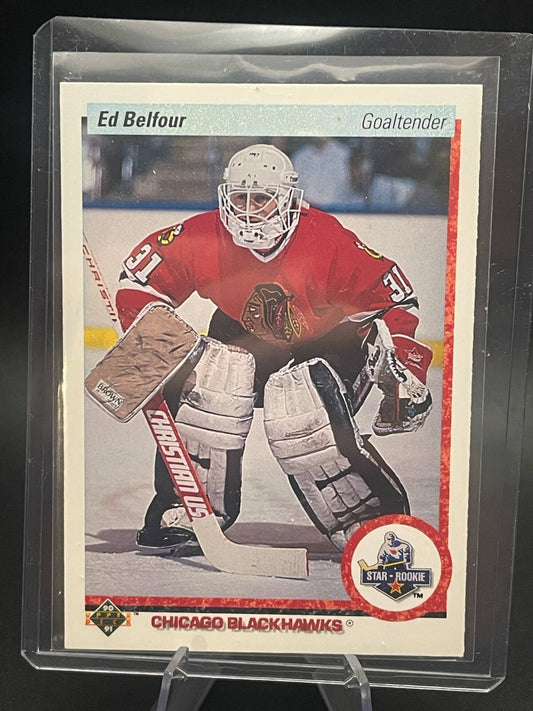 1990-91 Upper Deck Star Rookie 55 Ed Belfour Chicago Blackhawks