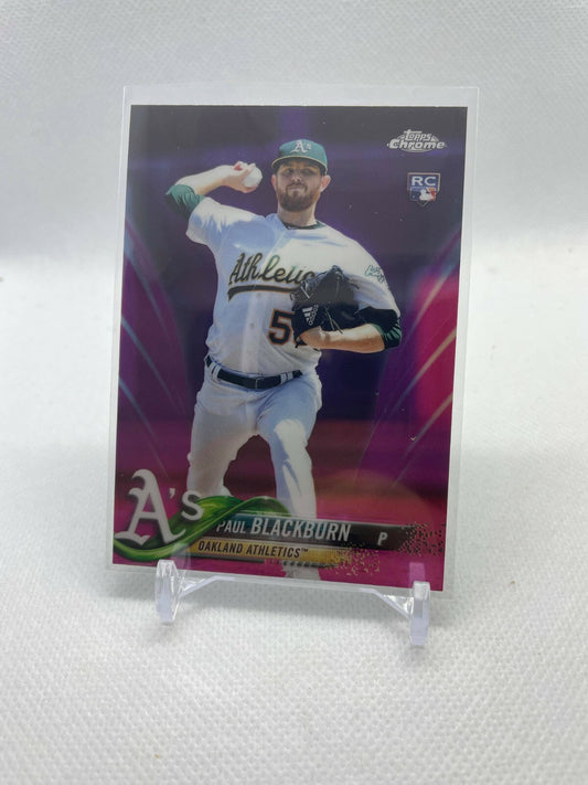 2018 Topps Chrome Pink Refractor #158 Paul Blackburn RC