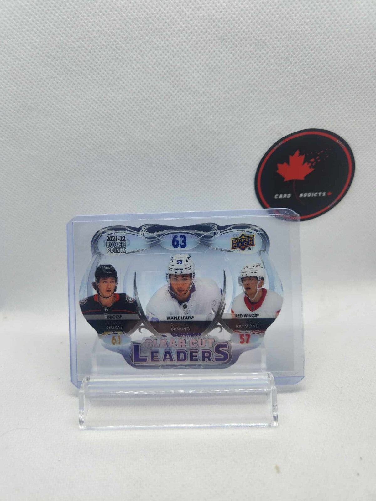 CLEAR CUT LEADERS - Zegras, Bunting, Raymond -22-23 Upper Deck Series 1 Hockey