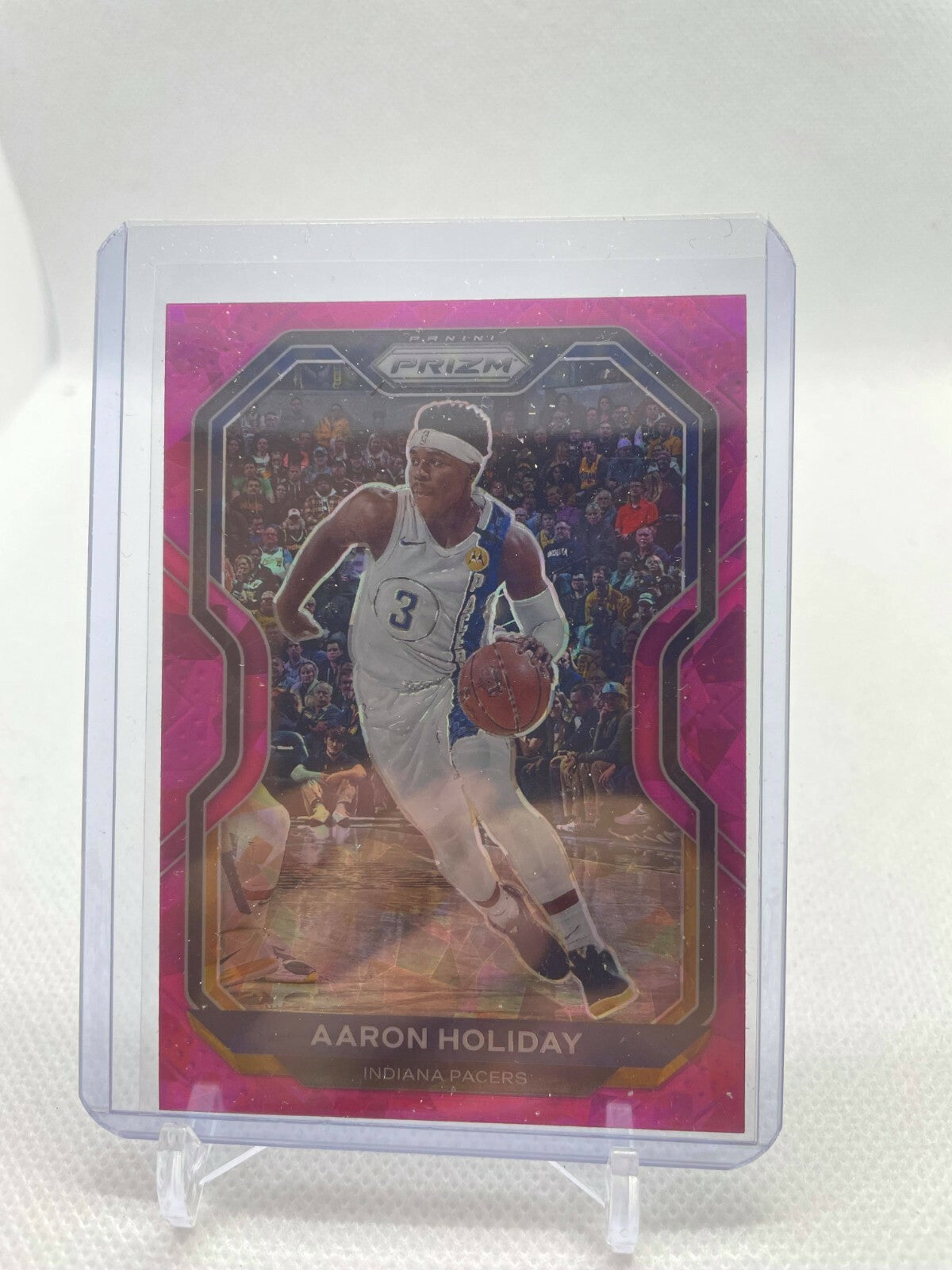 2020-21 Panini Prizm Prizms Pink Ice #74 AARON HOLIDAY