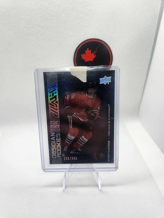 2021-22 UD Black Wyatt Kalynuk Obsidian Rookies OR-17 Chicago Blackhawks /349