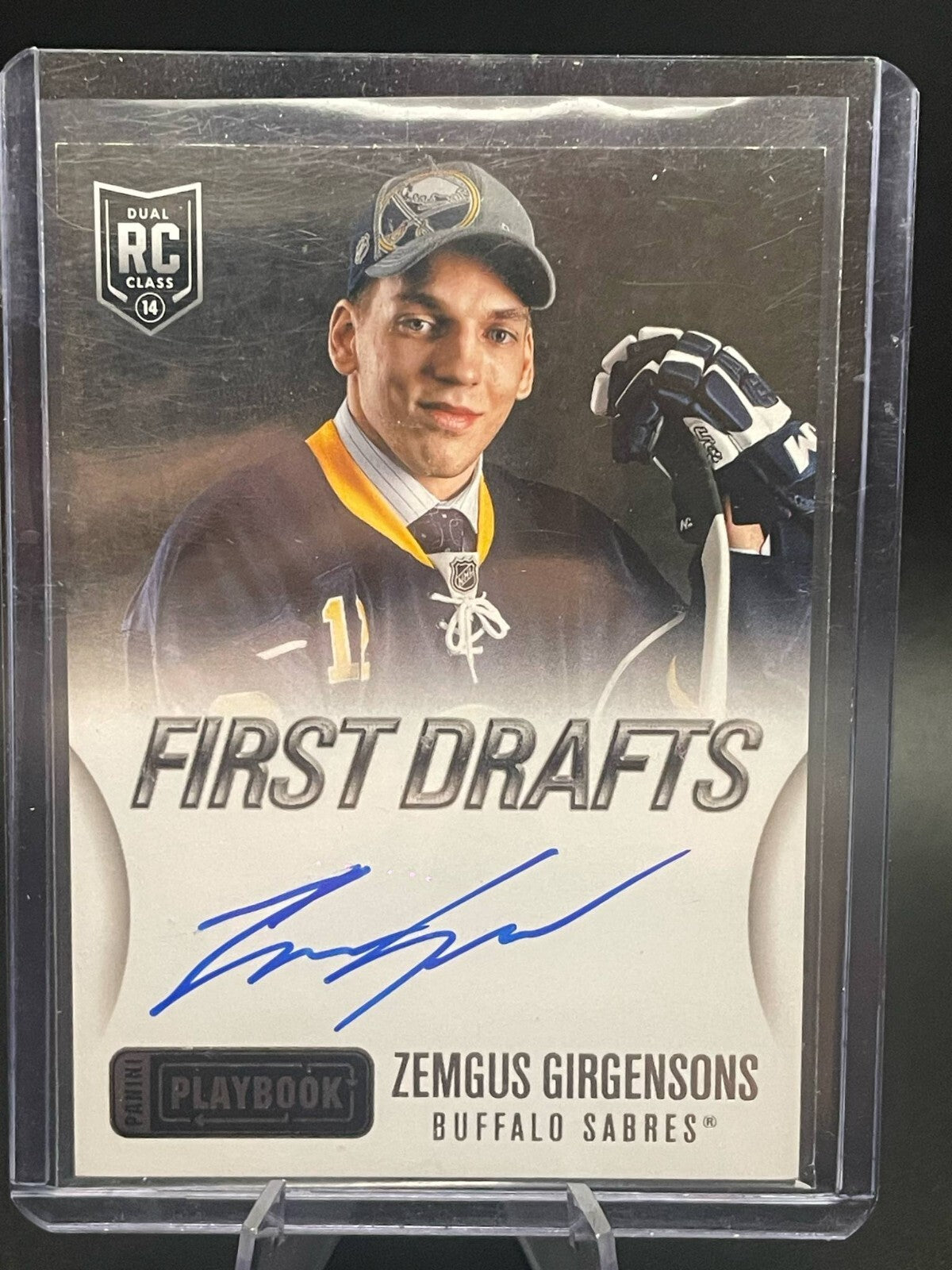 2013-14 Panini Playbook First Drafts Signatures #FD-ZG Zemgus Girgenson AUTO