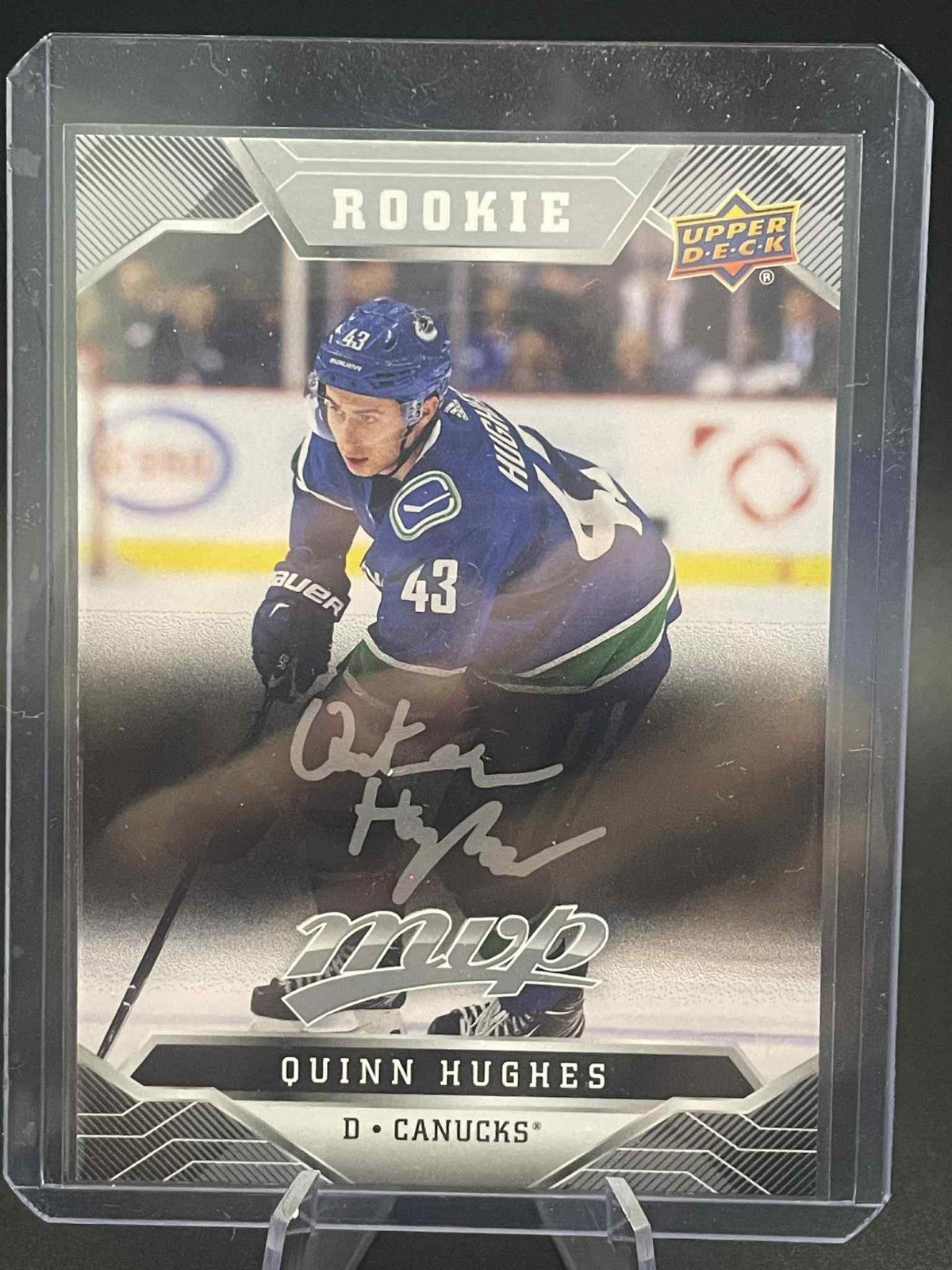 2019-20 UD MVP ROOKIE SILVER SCRIPT PARALLEL QUINN HUGHES #248 VANCOUVER CANUCKS