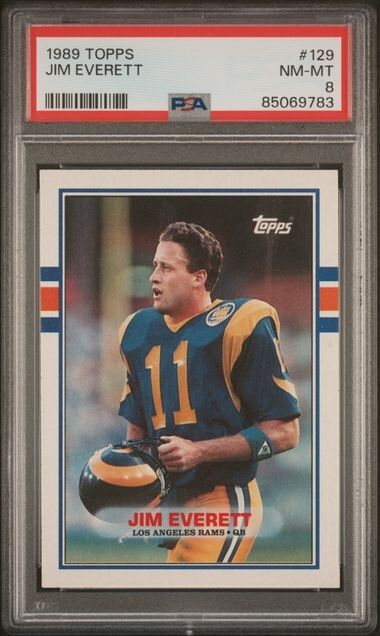 1989 Topps #129 Jim Everett PSA 8