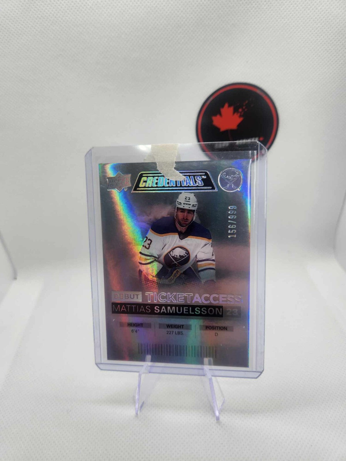 2021-22 Upper Deck Credentials #57 Mattias Samuelsson RC /999