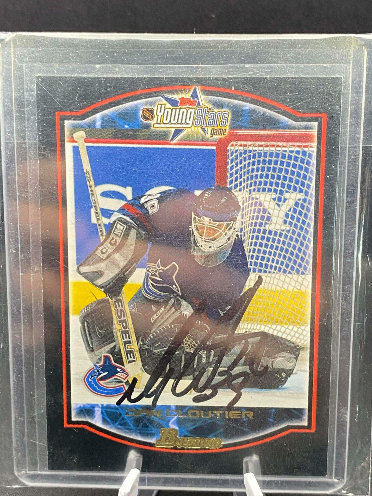 2003 BOWMAN HOCKEY CARD DAN CLOUTIER #44 TOPPS YOUNG STARS AUTO GAME NM-MT