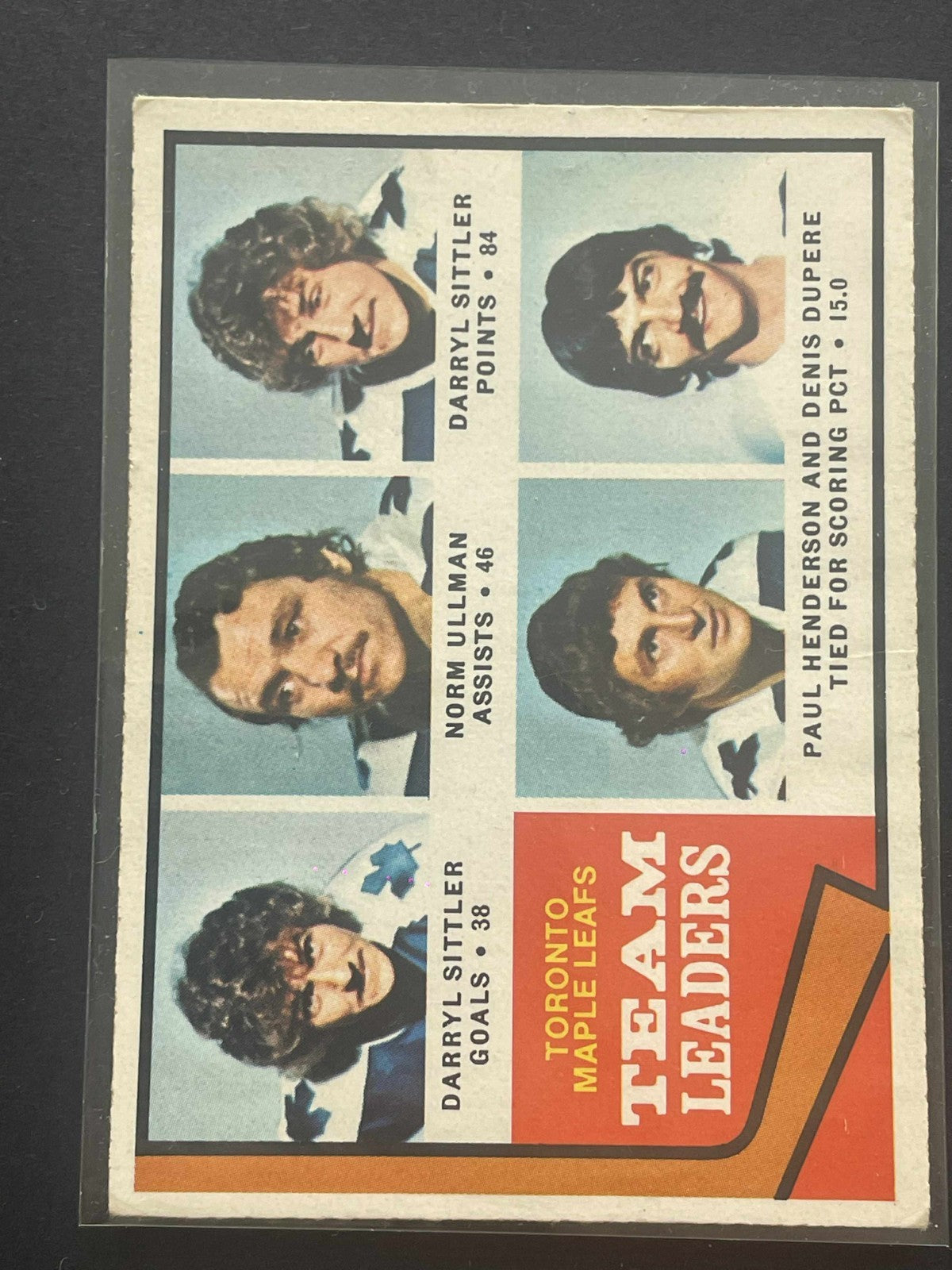 1974-75 OPC O-Pee-Chee #219 Toronto Maple Leafs Team Leaders Sittler Hende REF I