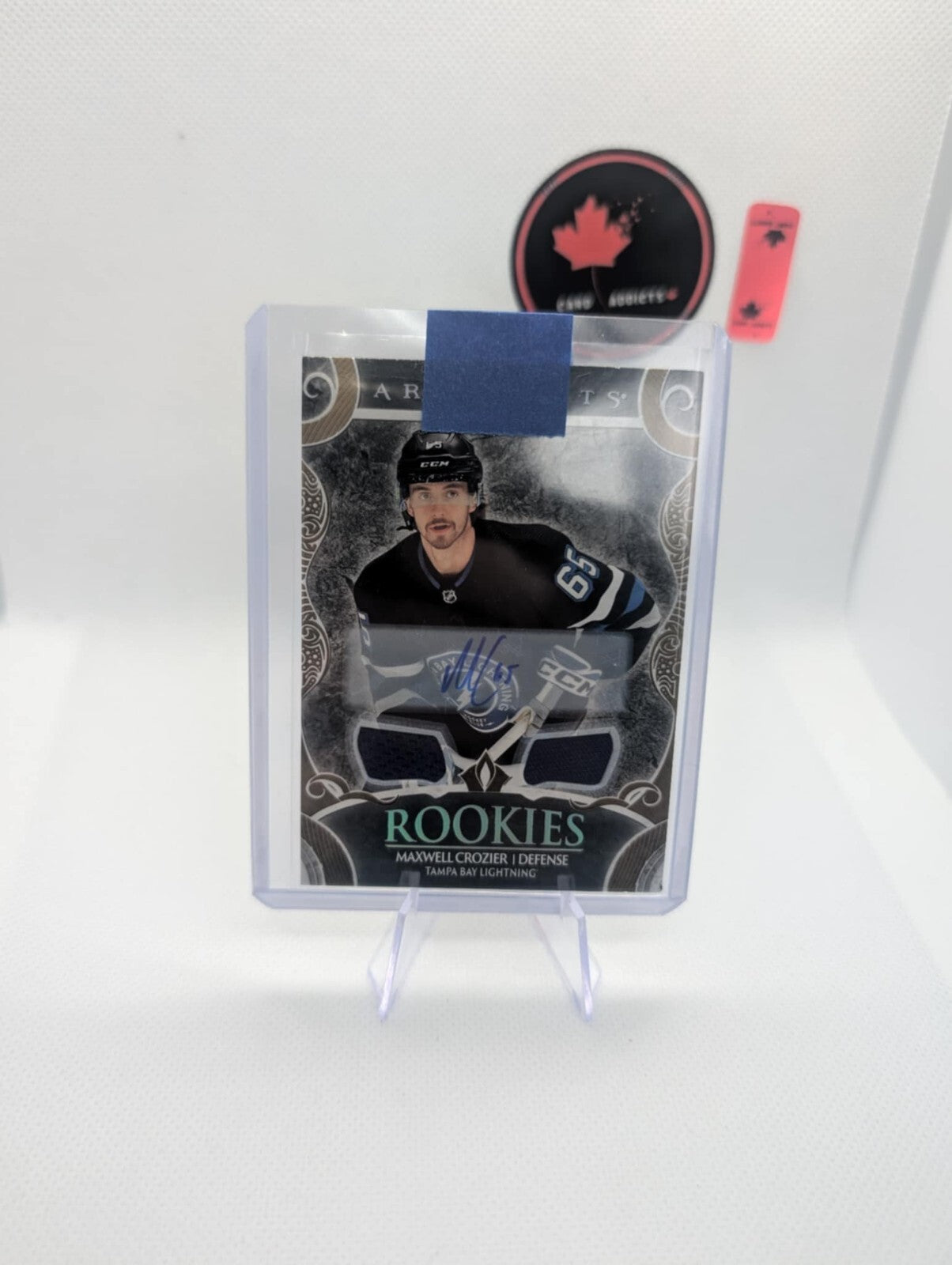 2024 UD ARTIFACTS #193 MAXWELL CROZIER GOLD AUTO JERSEY ROOKIE /199
