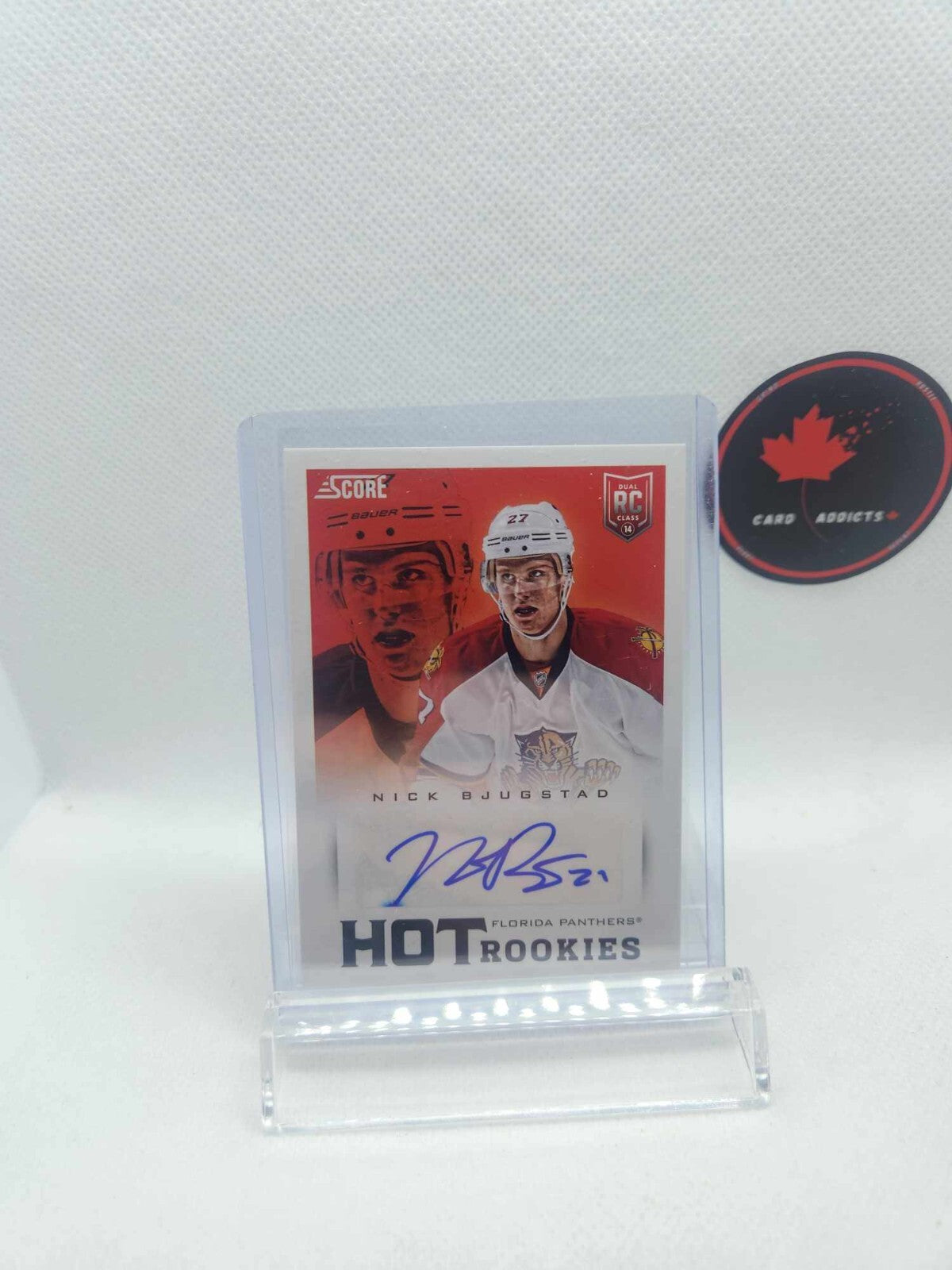 2013-2014 Score HOT Rookies Nick Bjugstad Rc Auto Florida Panthers Rookie