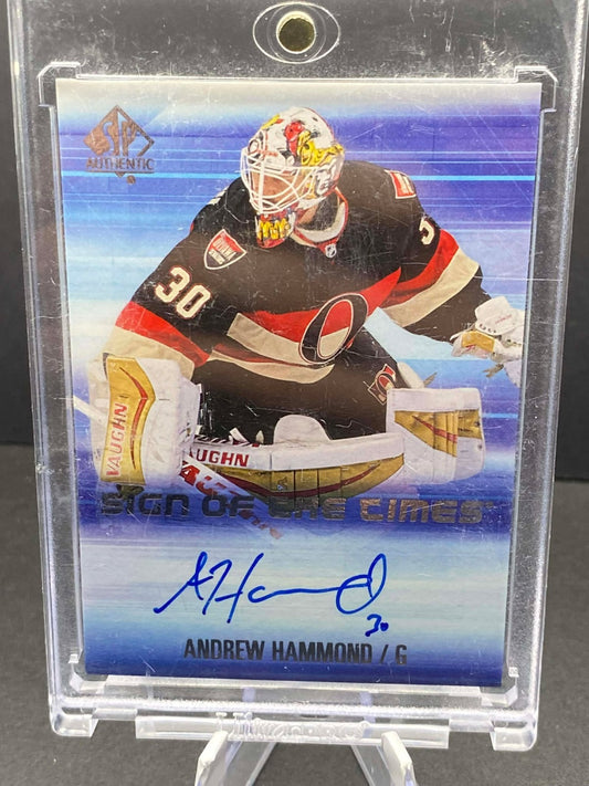 2015-16 UD SP Authentic Sign Of The Times ANDREW HAMMOND #SOTT-AH Senators Auto