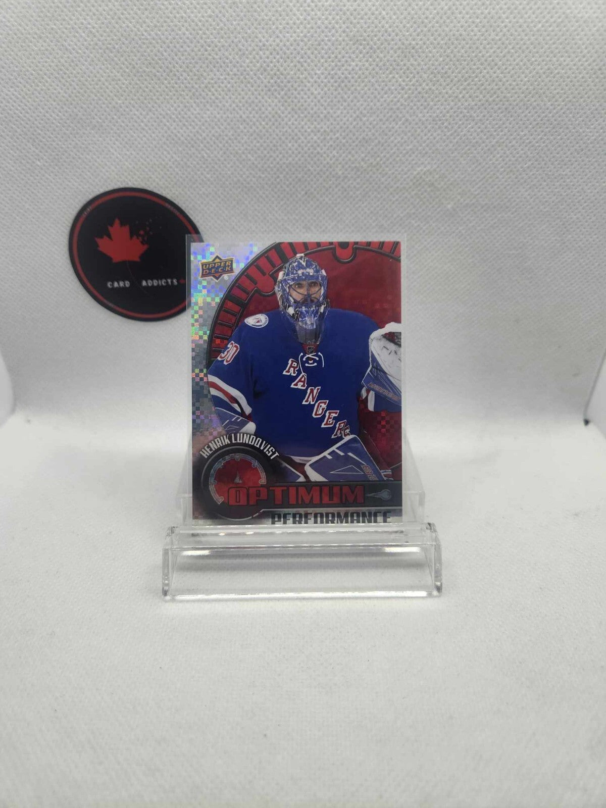 2016-17 UD Overtime Optimum Performance Red Rainbow/25 Henrik Lundqvist HOF