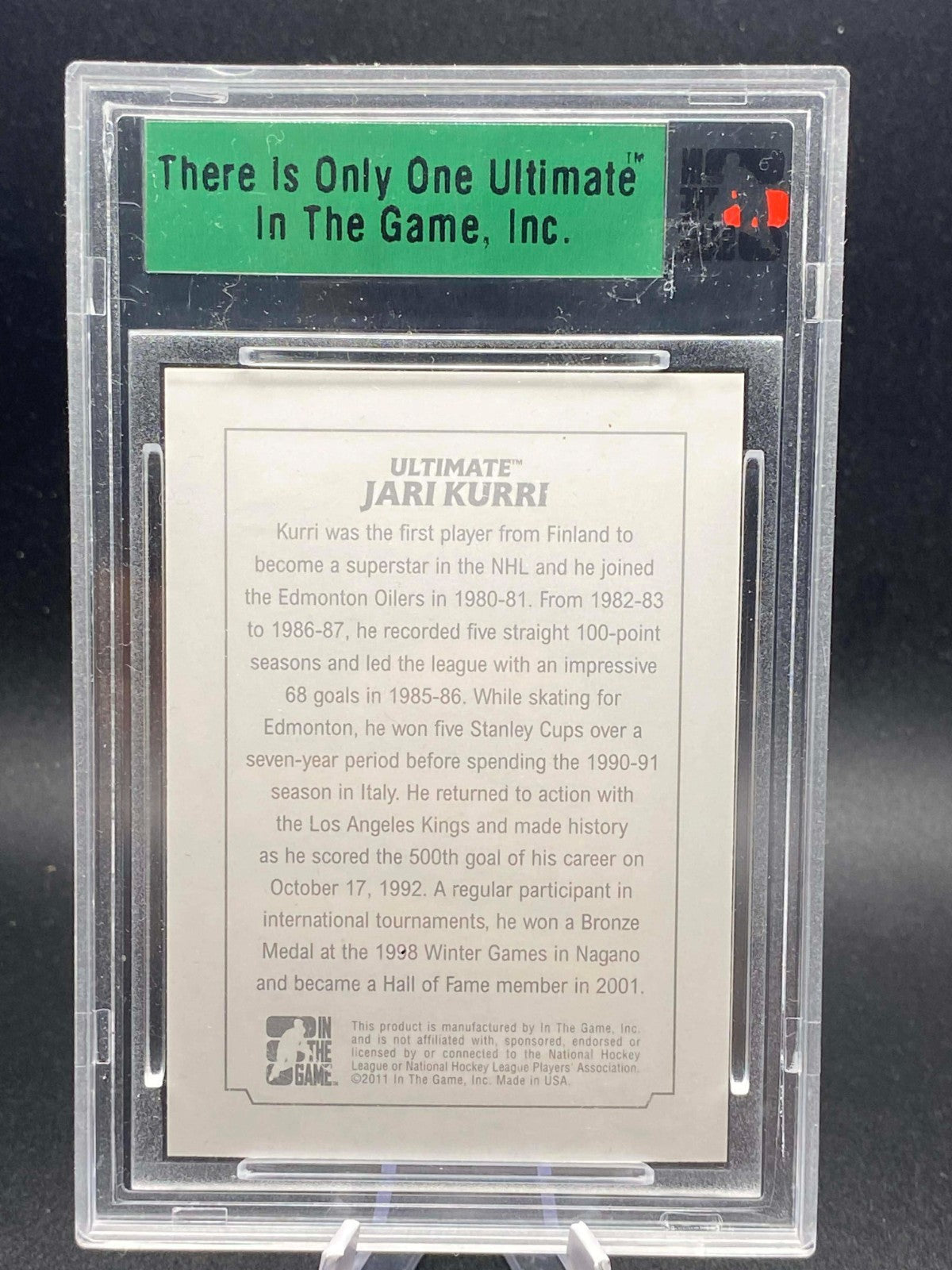2011 IN THE GAME ULTIMATE MEMORABILIA JARI KURRI BASE CARD SILVER /62