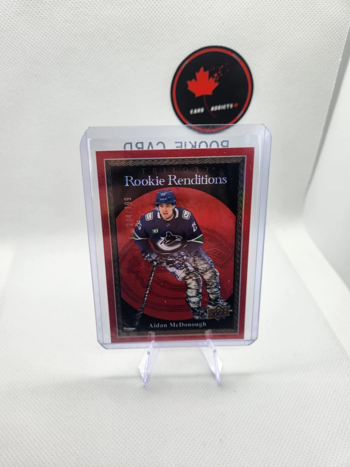 2023-24 UD Trilogy Renditions Red Aidan McDonough Rookie /799 #RR-21 Vancouver