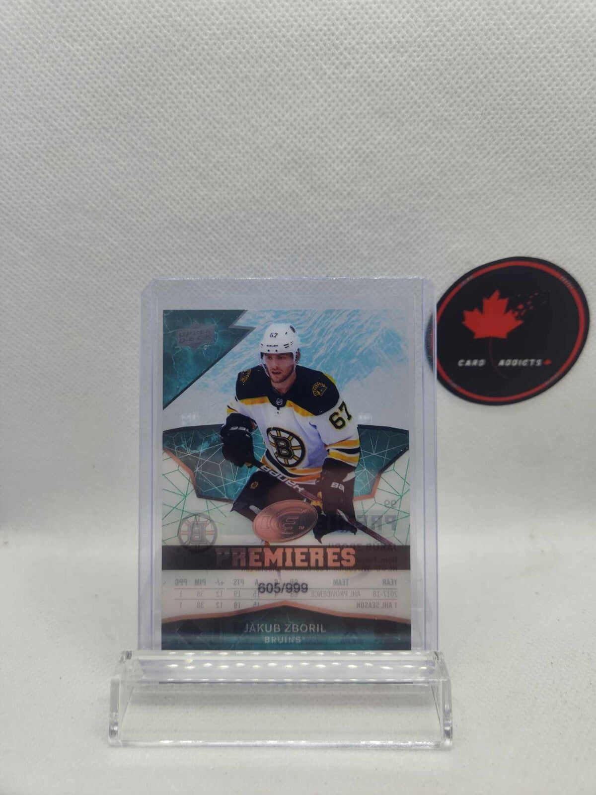 2018-19 UPPER DECK ICE ROOKIE PREMIERES Jakub Zboril Rookie /999 Boston