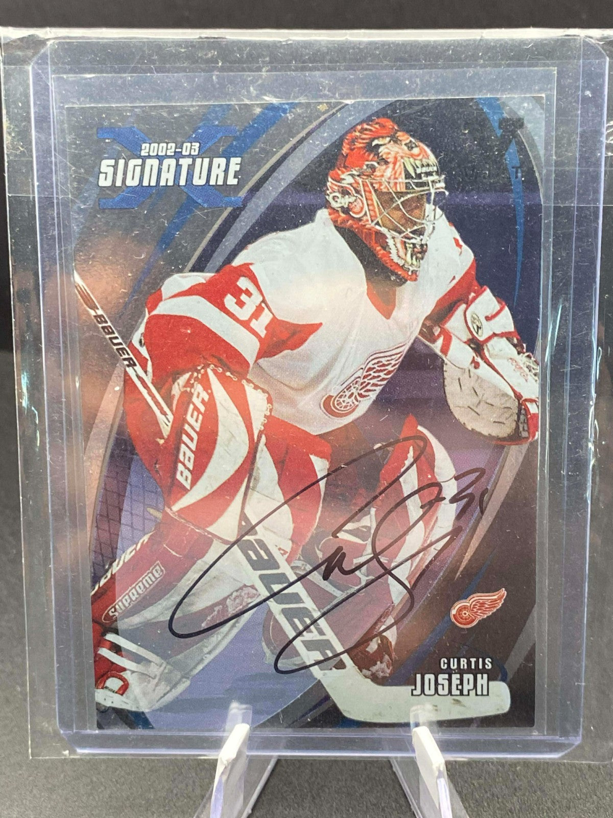 2002-03 In The Game Signature Series Curtis Joseph Auto SP #155 Red Wings