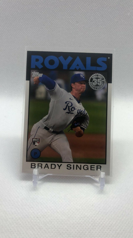 2021 TOPPS SERIES 2 #86B-1 BRADY SINGER 1986 THROWBACK REDUX 35 ANNIVERSARY