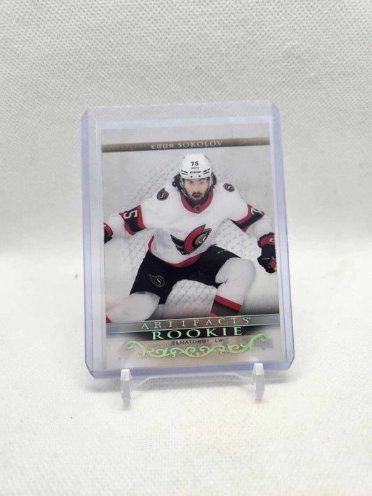 2022-23 UD Artifacts Egor Sokolov #CRU-40 Rookie Updated Clear Cut Senators