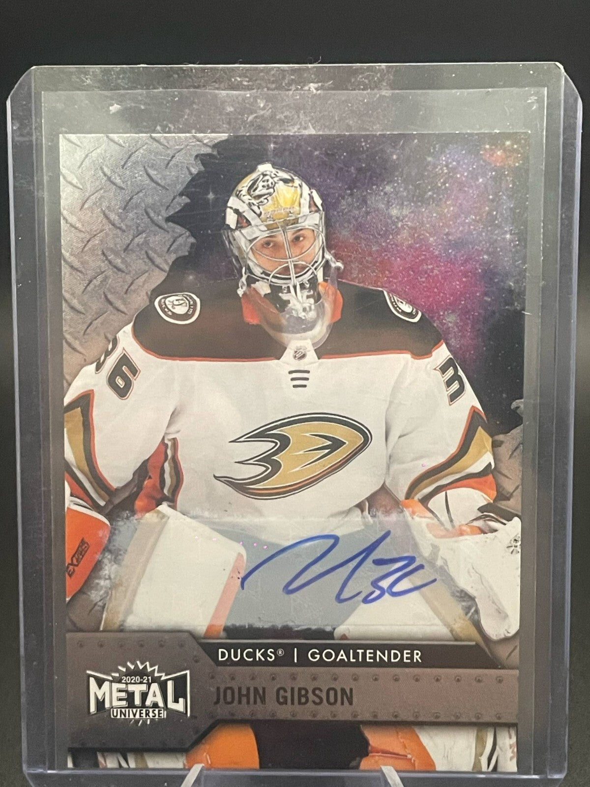 2020-21 UD Skybox Metal Universe John Gibson Silver Auto
