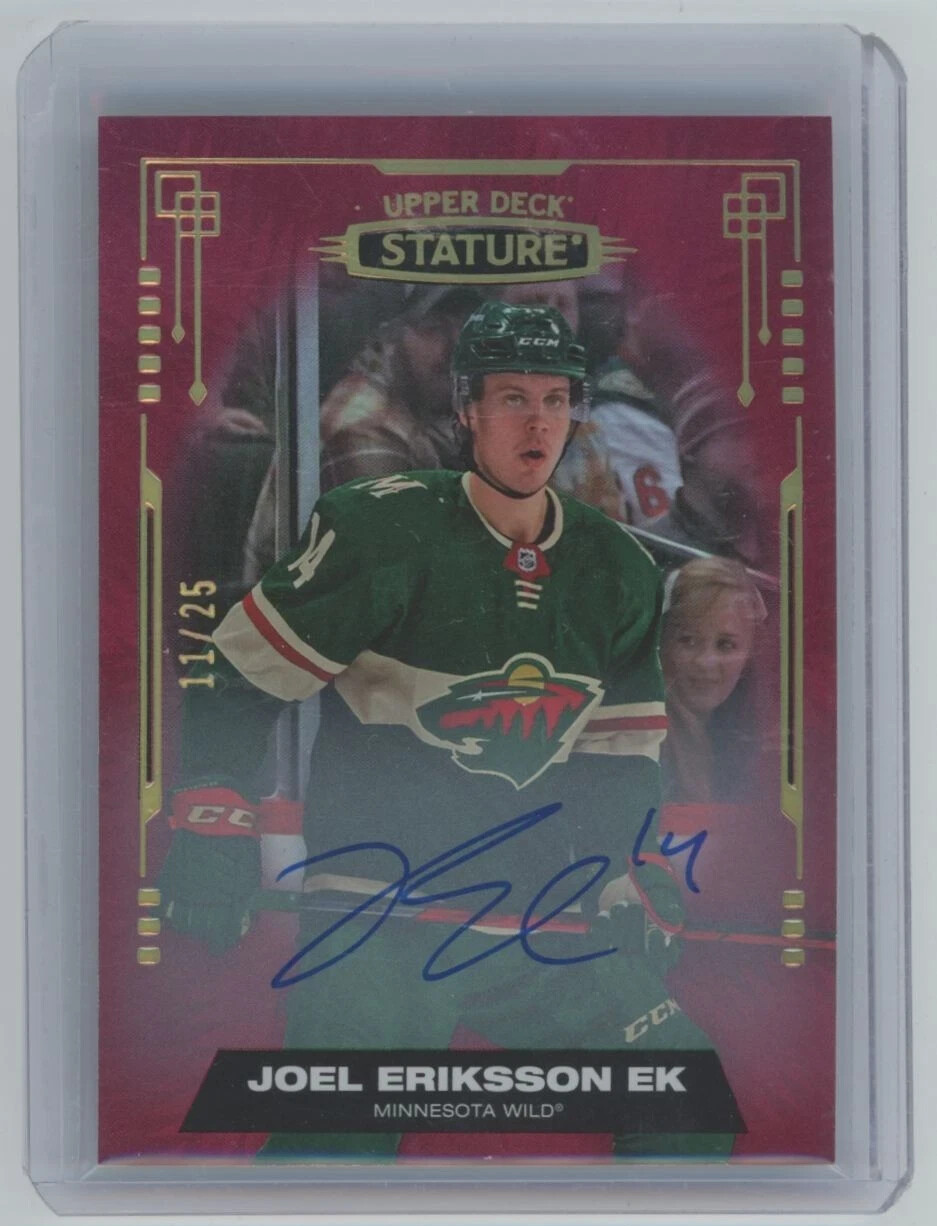 2021-22 Upper Deck Stature Red Auto Joel Eriksson Ek /25 #14 Minnesota Wild
