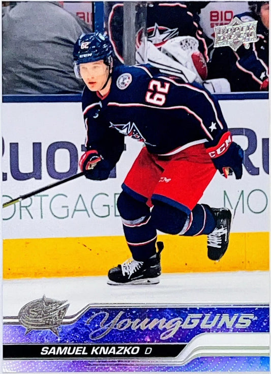 2023-24 Upper Deck Samuel Knazko Young Guns ROOKIE #483 Columbus Blue Jackets