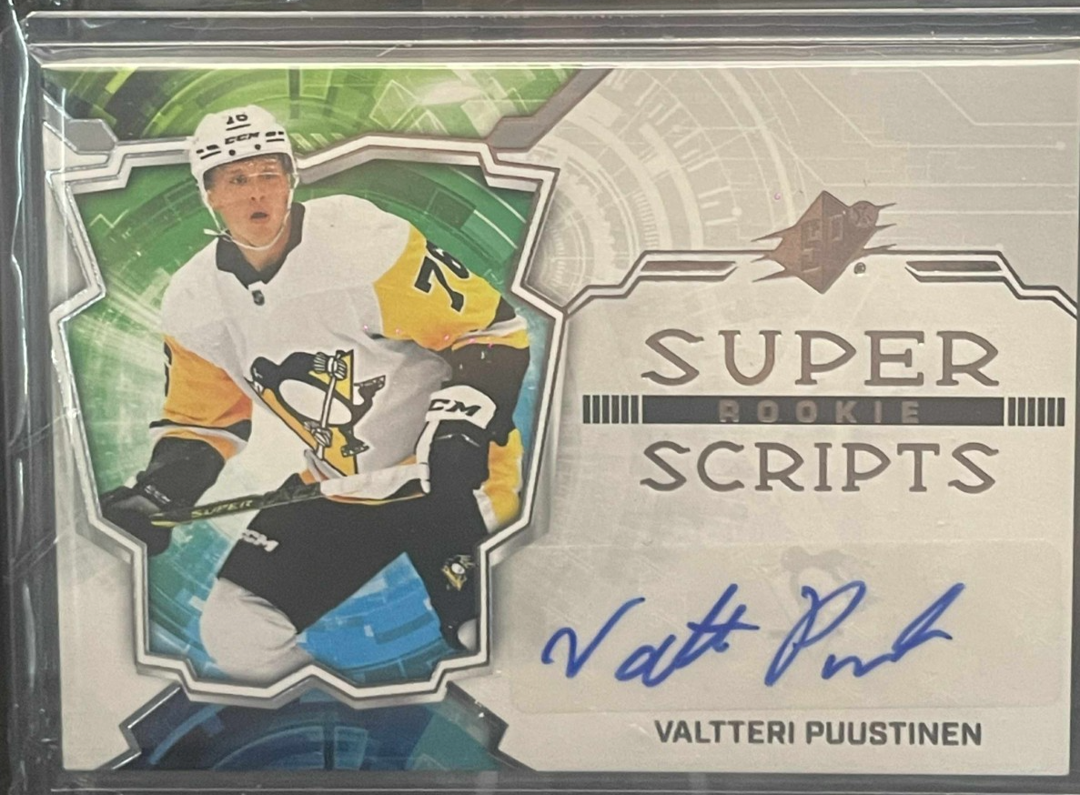2022-23 SPx Rookie Superscripts - Valtteri Puustinen RC AUTO Pittsburgh Penguins