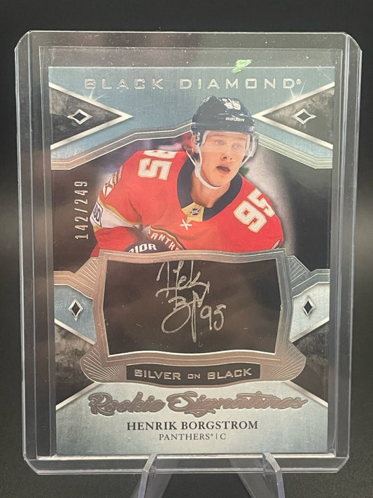 2018-19 Black Diamond Silver on Rookie Signatures /249 Henrik Borgstrom Auto RC