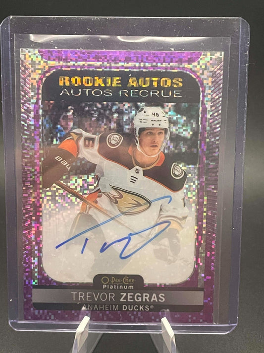 2021 OPC O-Pee-Chee Platinum Violet Pixels Rookie Autograph Trevor Zegras