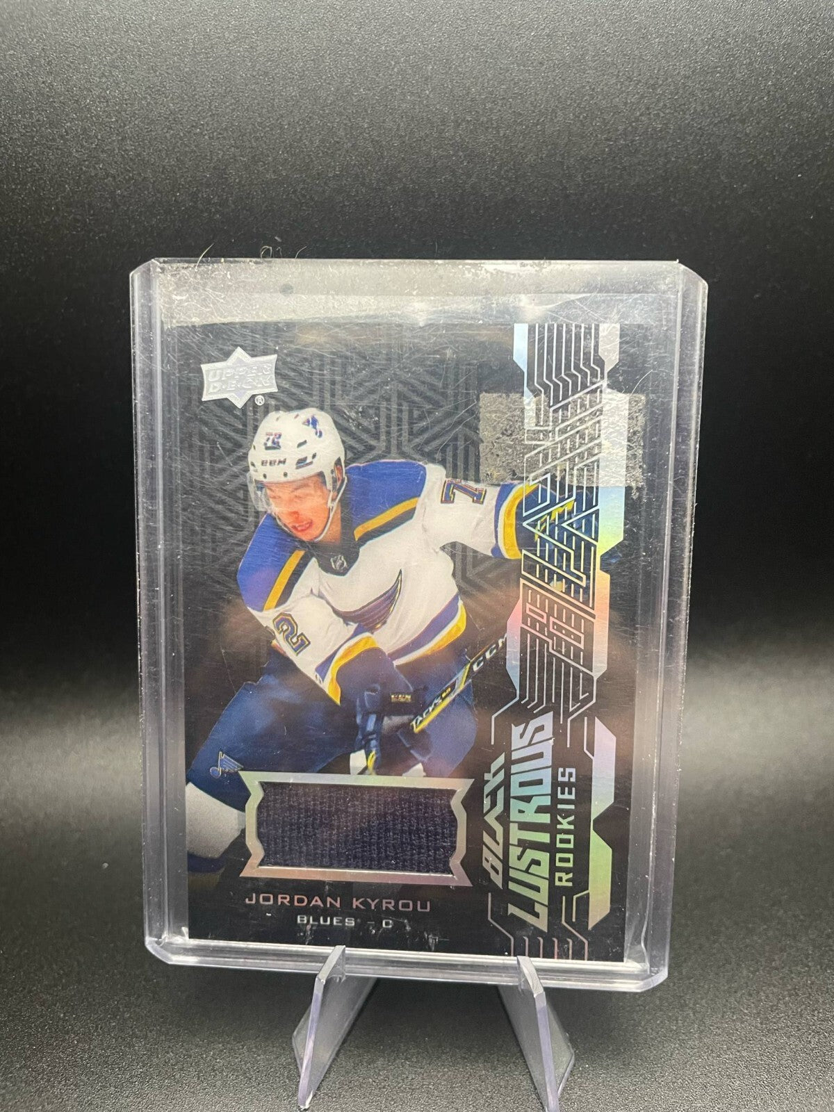 2018-19 SPx UD Black Lustrous Rookies Jerseys Jordan Kyrou #LR-JK RC