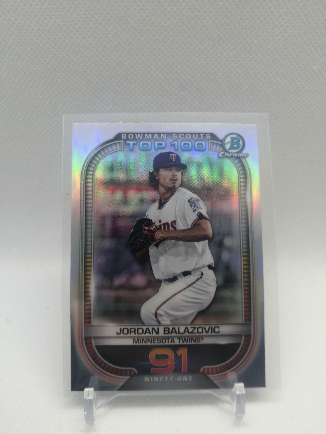 2021 Bowman Chrome BTP-91 Jordan Balazovic Scouts Top 100 Minnesota Twins