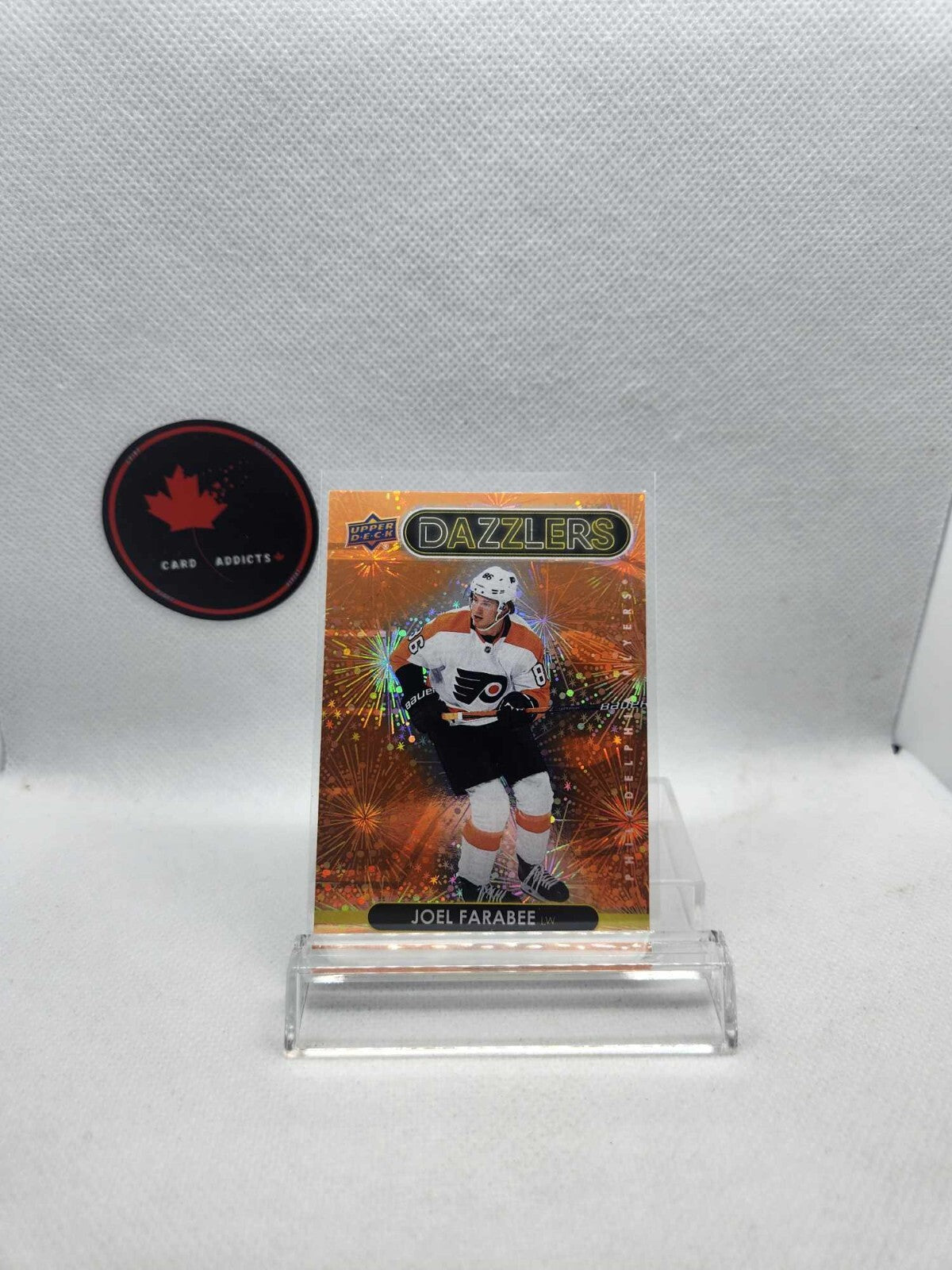 2021-22 Upper Deck Joel Farabee Orange Dazzlers DZ-84 Philadelphia Flyers