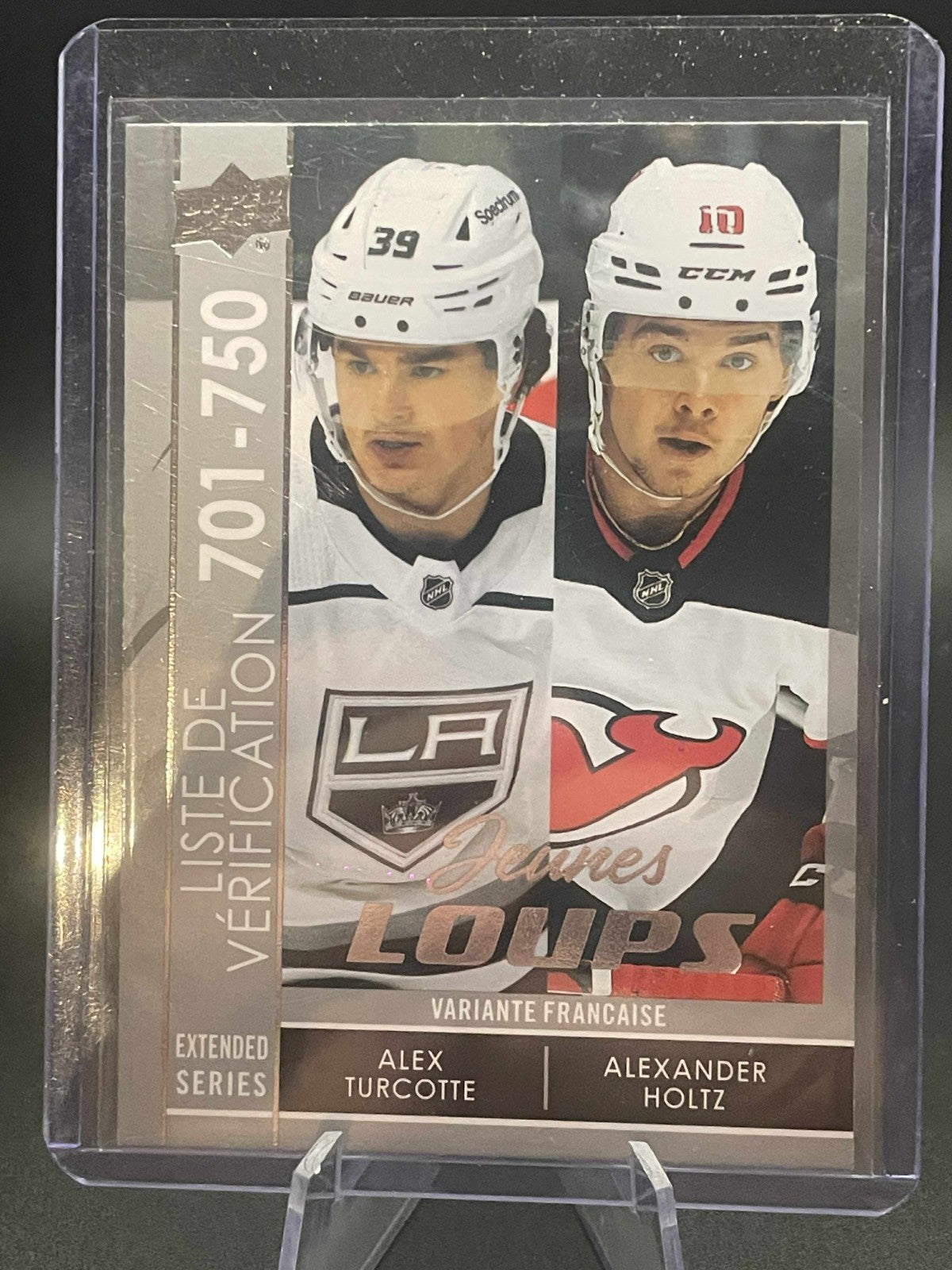 2021-22 UD SERIES TURCOTTE HOLTZ YOUNG GUNS CHECKLIST FRENCH ROOKIE LOUPS RC 750