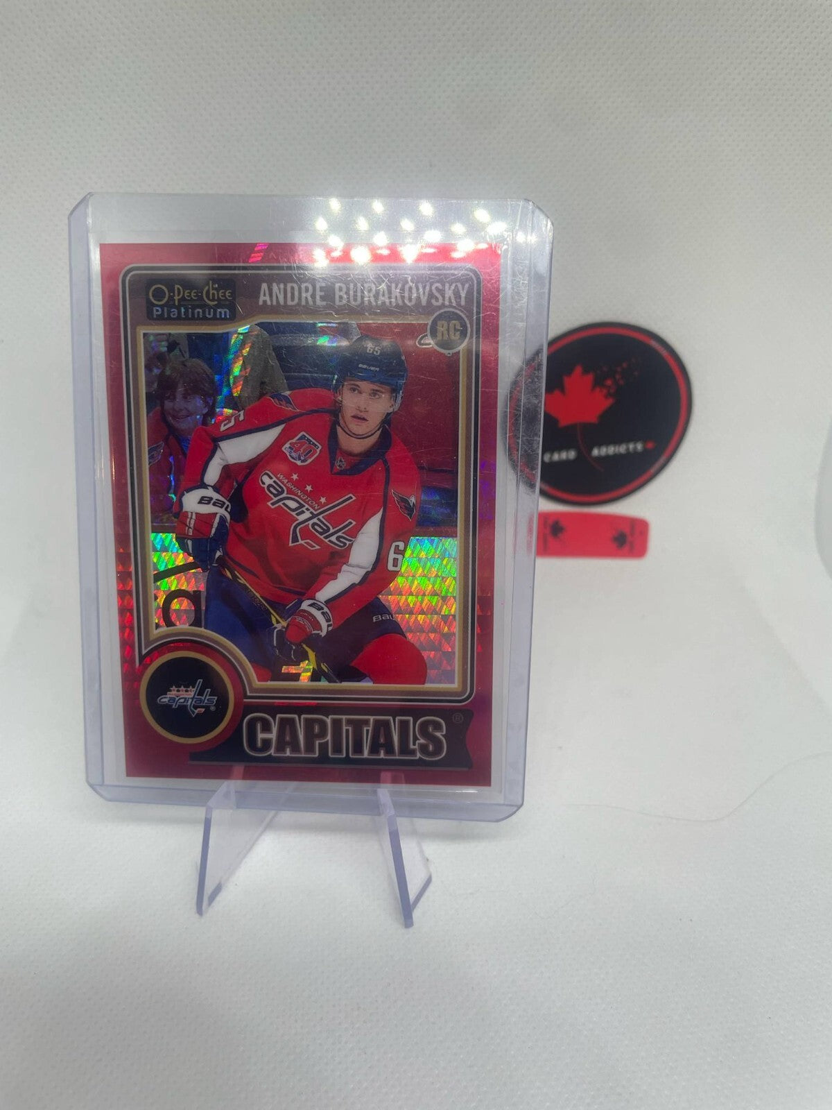 2014-15 O-Pee-Chee Platinum Red Prism /135 Andre Burakovsky #163 Rookie RC