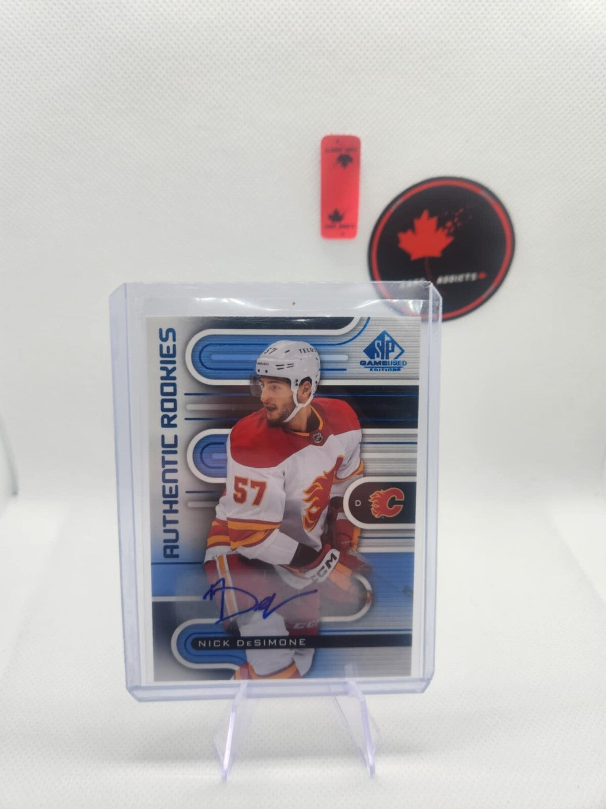 Nick DeSimone 2022-23 SP Game Used Authentic Rookies Auto #214 Calgary Flames