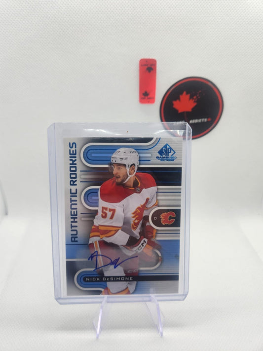 Nick DeSimone 2022-23 SP Game Used Authentic Rookies Auto #214 Calgary Flames
