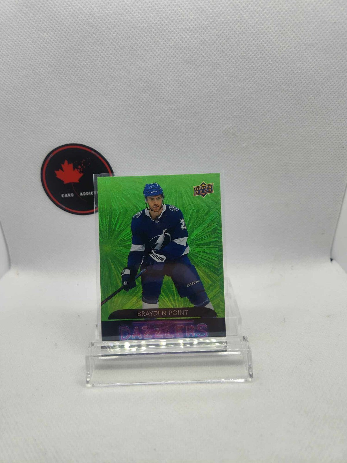 Brayden Point Green Foil Dazzlers 2020-21 Upper Deck Series 2 Hockey