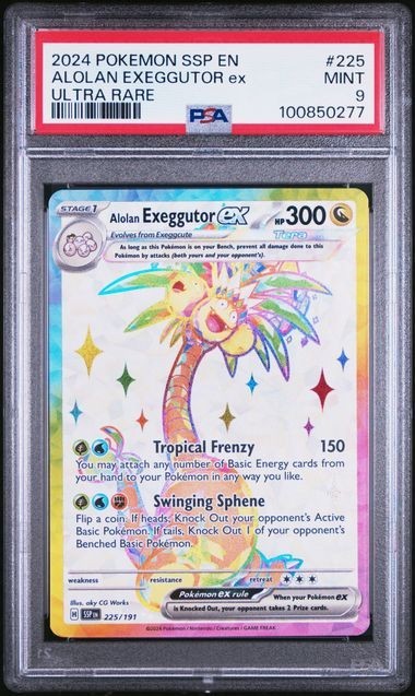 2024 Pokemon Surging Sparks #225 Alolan Exeggutor PSA 9 MINT