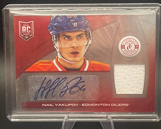 2013 - 2014 Panini Nail Yakupov Totally Certified Auto /50 #190 Hockey Card