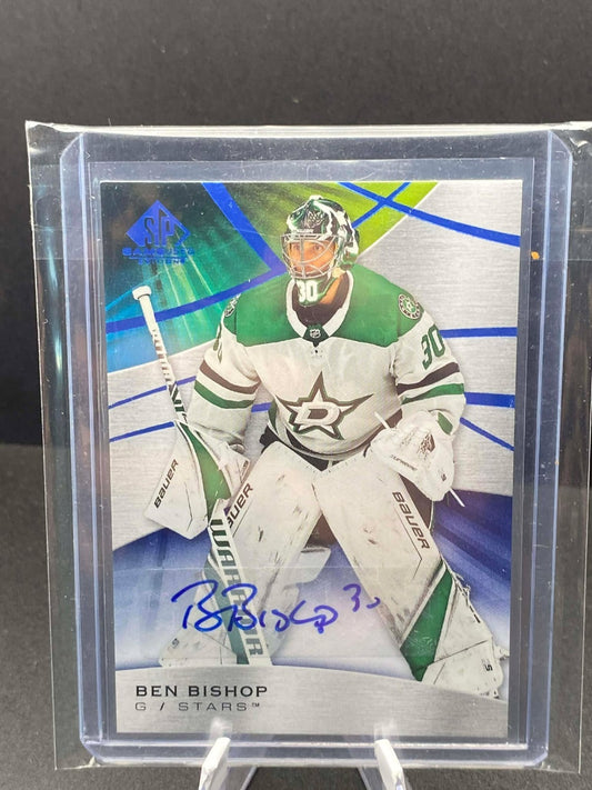 2019-20 Upper Deck SP Game Used Blue Auto Ben Bishop #6 Auto
